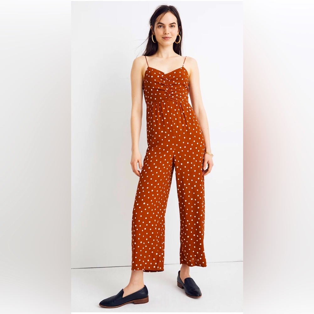 NWOT MADEWELL RUCHED WIDE LEG JUMPSUIT, SOLD OUT